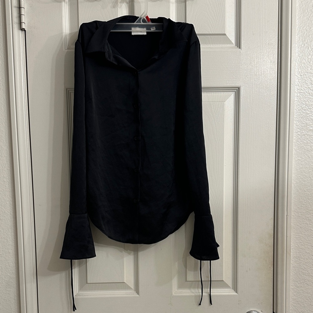 Aritzia Black Button Down Shirt